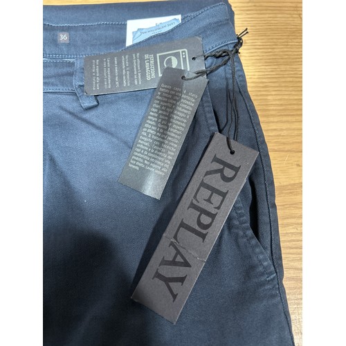 6168 - Quantity of Replay trousers in navy, various sizes with tags (338) *This lot is subject to Vat