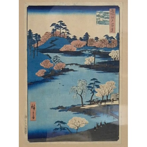 398A - After Utagawa Hiroshige (1797-1858), Ayase River and Kanegafuchi, woodblock print, unframed and one ... 