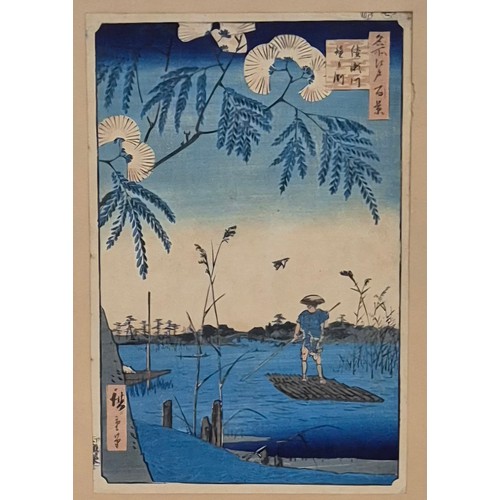 398A - After Utagawa Hiroshige (1797-1858), Ayase River and Kanegafuchi, woodblock print, unframed and one ... 