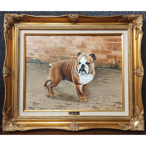 381 - J. Van Dichele, a study of an English bulldog, oil on canvas, framed