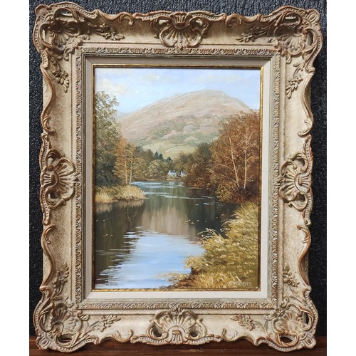 387 - Jeff Sudders, two Lake District scenes, oil on board, framed