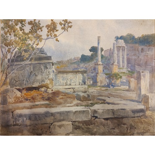 396 - Filippo Anivitti, The Roman Forum, watercolour on paper, unframed