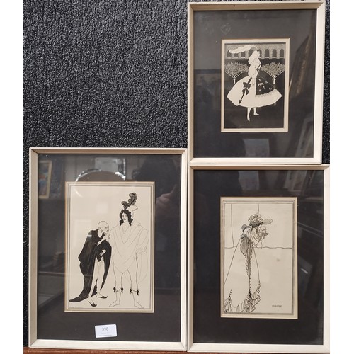 398 - Three Aubrey Beardsley (1872-1898) prints, framed