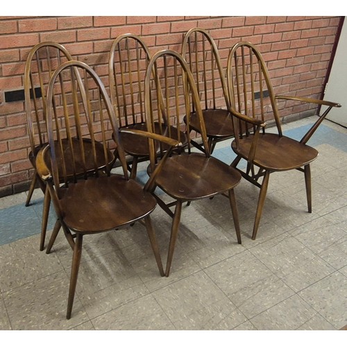 184A - A set of six Ercol Golden Dawn elm and beech Quaker chairs