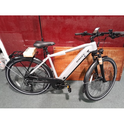 6084A - Dawes Spire 2.0 crossbar electric large hybrid bike - with pan rack, battery and charger - 9 speed s... 