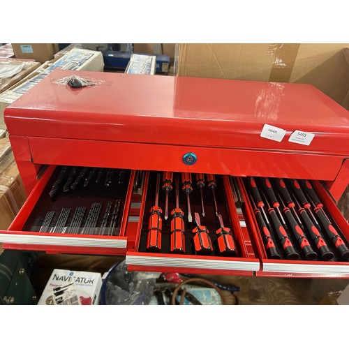 5495 - A Hum Boldt red metal 6 drawer tool box kit including sockets, socket wrenches, drill bits, screwdri... 