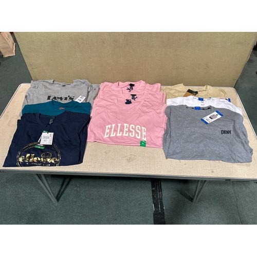 6150 - A quantity of branded t-shirts to include DKNY, Ellesse, Levis, etc., various colours and sizes  (33... 