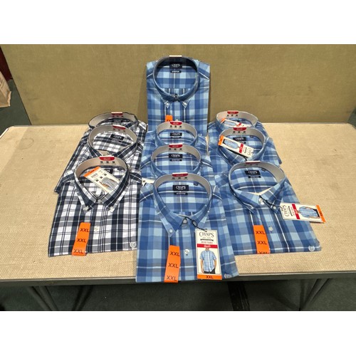 6152 - Chaps Heritage mens easy care shirts in blue and black x 10, various sizes with tags  (338)  *This l... 