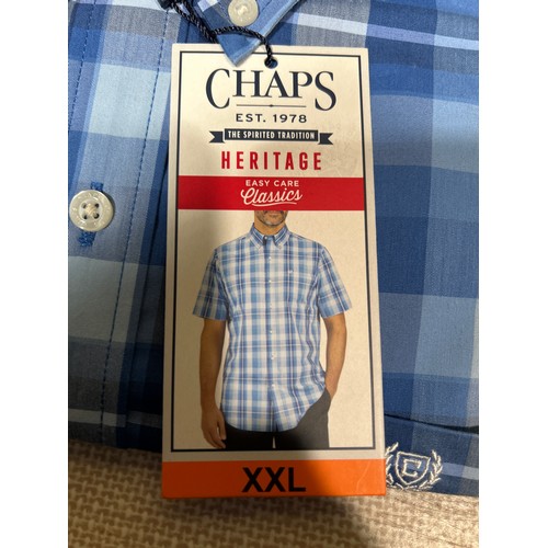 6152 - Chaps Heritage mens easy care shirts in blue and black x 10, various sizes with tags  (338)  *This l... 