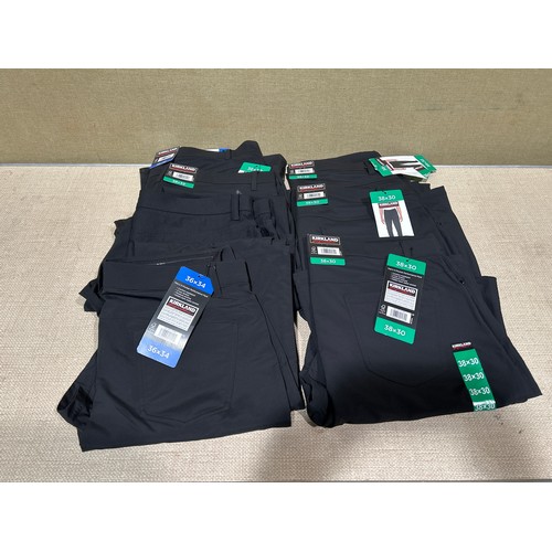 6158 - Kirkland mens 5 pocket performance trousers x 7, various colours and sizes with tags  (338)  *This l... 