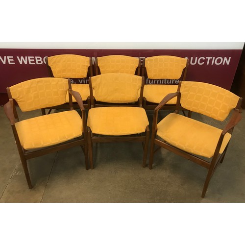 12 - A set of six G-Plan Danish Design teak dining chairs, designed by Ib Kofod Larsen