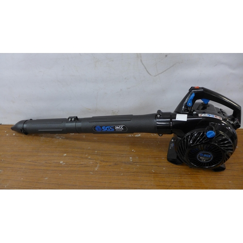 5214 - An SGS 26cc petrol driven leaf blower and vacuum, a Parker PGBV-2600 petrol driven leaf blower vac a... 