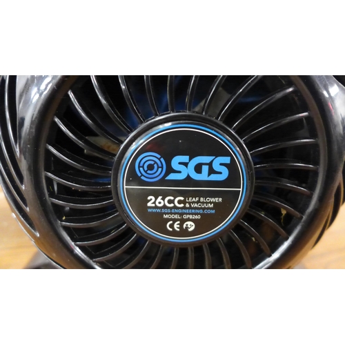 5214 - An SGS 26cc petrol driven leaf blower and vacuum, a Parker PGBV-2600 petrol driven leaf blower vac a... 