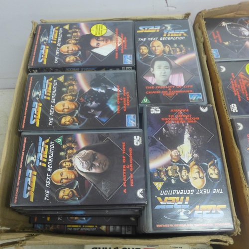 5104 - A large collection of Star Trek VHS cassettes, mainly Next Generation and a copy of Adrian Edmondson... 