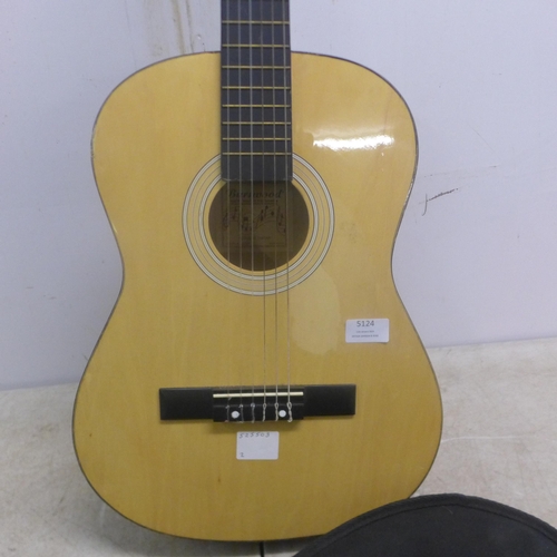 5124 - A Burswood model JC-36F acoustic guitar with soft case