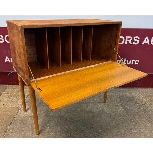 81 - A teak record cabinet