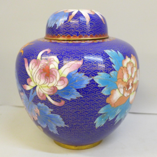 2002 - A cloisonne ginger jar, 20cm