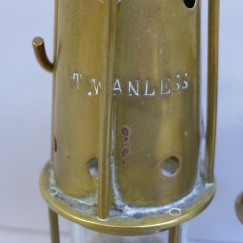 2004 - Two brass miners lamps