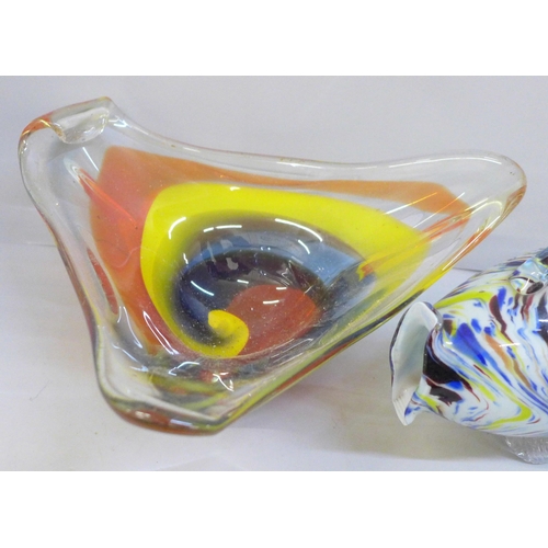 2011 - A glass fish and a Murano style glass bowl