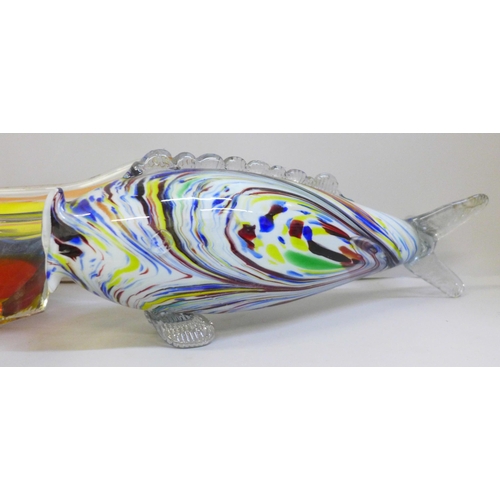 2011 - A glass fish and a Murano style glass bowl