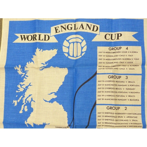 2013 - A 1966 England World Cup finals linen tea towel, map, fixtures and venues