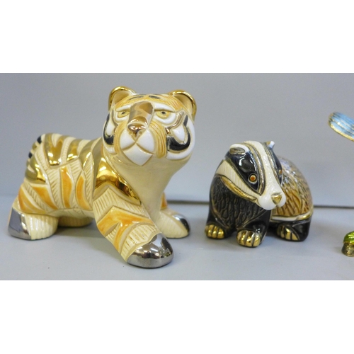 2022 - A collection of novelty animals - a tiger, koala bear and badger, Rinconada, Uruguay, with a boxed b... 