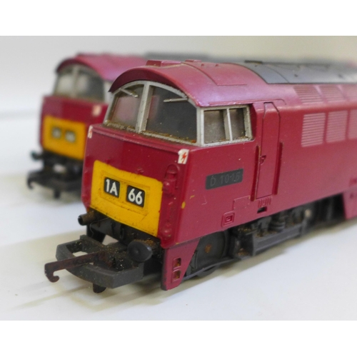 2023 - Four Lima 00 gauge model railway engines, Western Gladiator and EWS