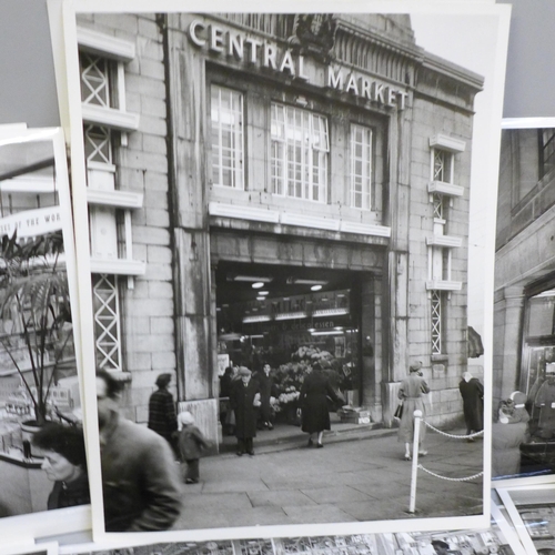 2028 - Nottingham local history, a collection of black and white photographs of the Council House shops and... 