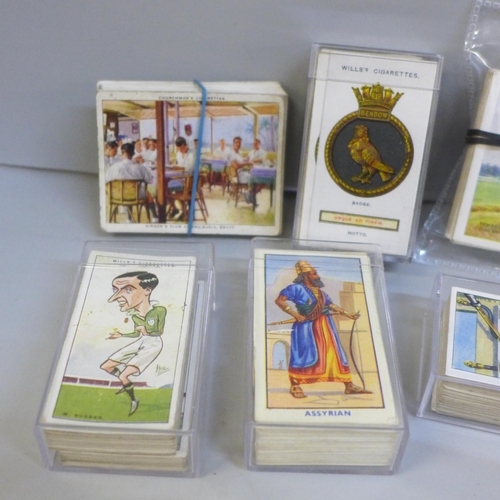 2041 - Cigarette cards; seven complete sets of cigarette cards including Wills 'Golfing' and 'Rugby Interna... 