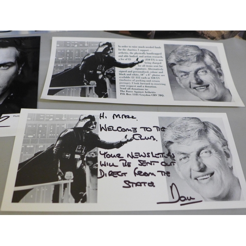 2044 - Star Wars; signed pictures Ewan McGregor, Dave Prowse (Darth Vader) x2, one other Prowse signature, ... 