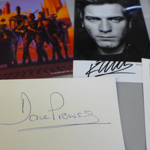 2044 - Star Wars; signed pictures Ewan McGregor, Dave Prowse (Darth Vader) x2, one other Prowse signature, ... 