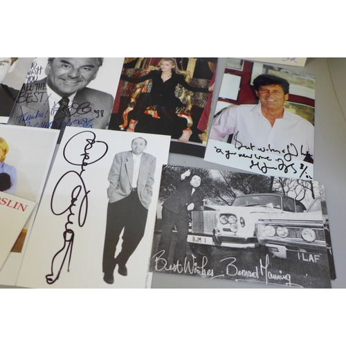 2045 - Autographs including Terry Wogan, Timothy Dalton, Bill Bailey, Ronnie Corbett, Steve Wright, DLT, et... 