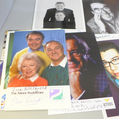 2045 - Autographs including Terry Wogan, Timothy Dalton, Bill Bailey, Ronnie Corbett, Steve Wright, DLT, et... 