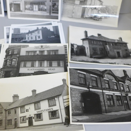 2085 - A collection of approximately 100 Shipstones pub photographs, (80), and negatives, (20)