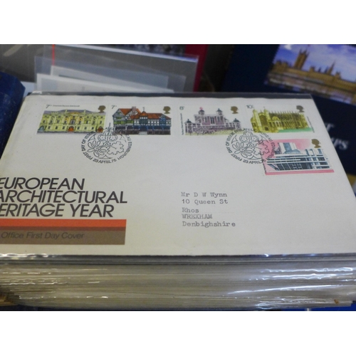 2091 - Stamps; a box of Great Britain stamps, covers, presentation packs, etc.