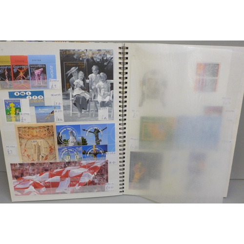 2101 - Stamps; stockbook of world unmounted mint stamps, mainly in complete sets