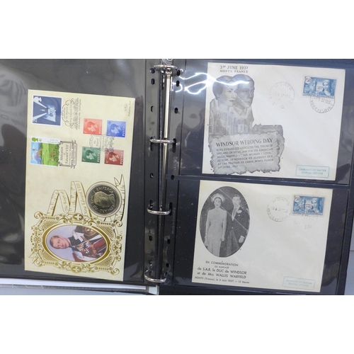 2103 - Stamps; an album of King Edward VIII related stamps, covers and postcards, includes First Day Covers... 