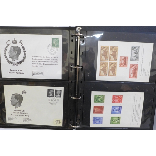 2103 - Stamps; an album of King Edward VIII related stamps, covers and postcards, includes First Day Covers... 