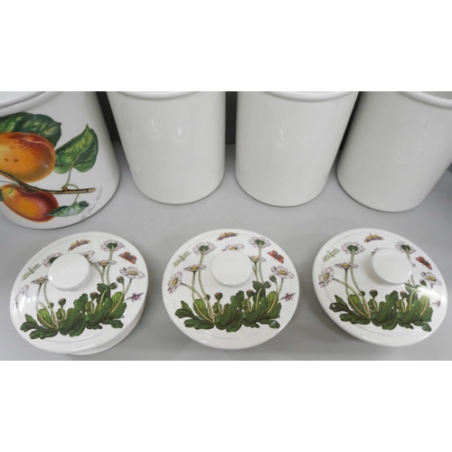 2111 - A collection of Portmeirion storage jars with lids and a fruit bowl, (8) **PLEASE NOTE THIS LOT IS N... 