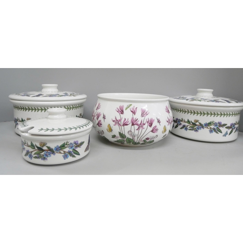 2111 - A collection of Portmeirion storage jars with lids and a fruit bowl, (8) **PLEASE NOTE THIS LOT IS N... 