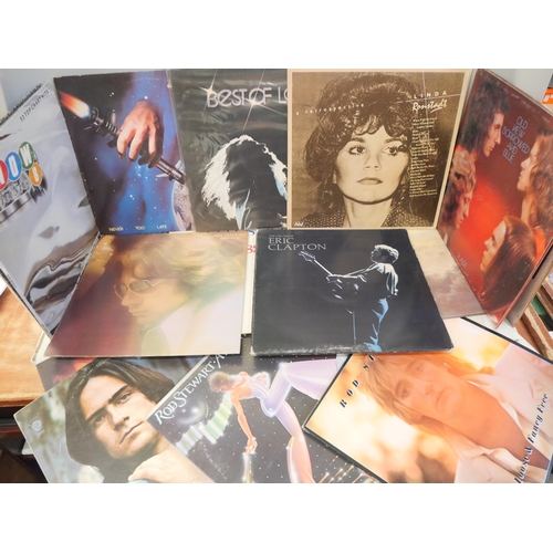 2124 - Twenty-one LP records, mainly 1970s including Dylan, ELO, Quo, Cat Stevens, Slade, etc.