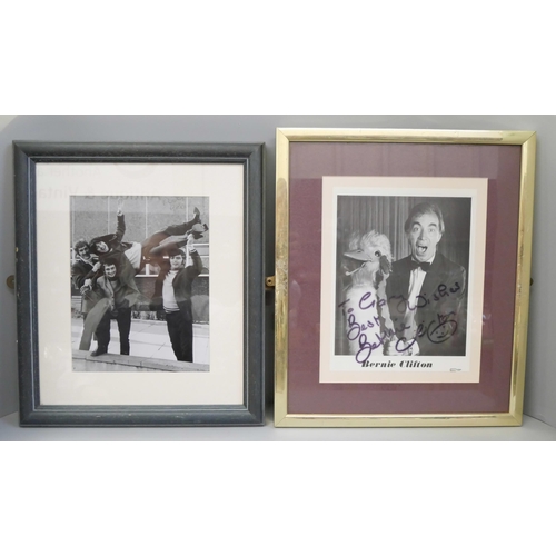 2128 - A large collection of signed comedian photographs and TV celebrities including Cannon and Ball, The ... 