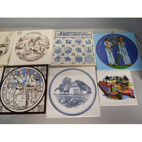 2141 - Collection of ceramic tiles, Danish and French, 16