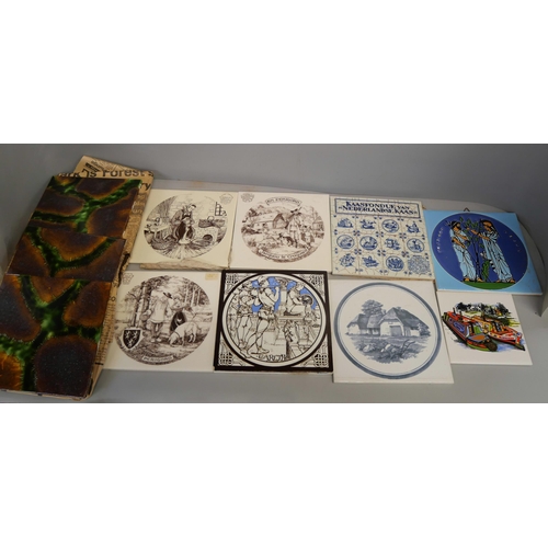 2141 - Collection of ceramic tiles, Danish and French, 16