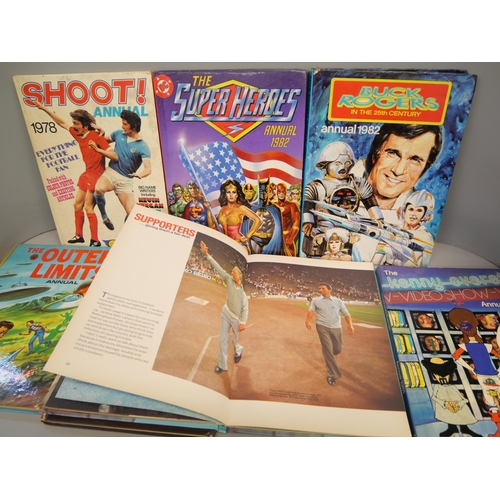 2145 - Fifteen annuals/books including Dr Who, Buck Rogers, Shoot