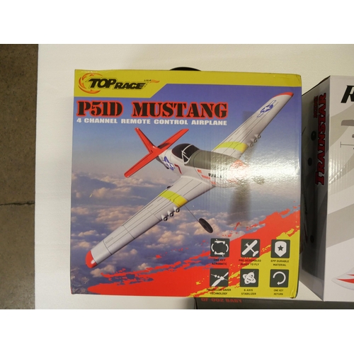 2154 - Two model aircraft, Ranger 400 and P51D Mustang plus a QF-002 Baby Glider, all boxed