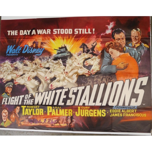 2155 - Five film posters, Disney Flight of The White Stallions, Big Red, The Art of Love, Forty Rounds of T... 