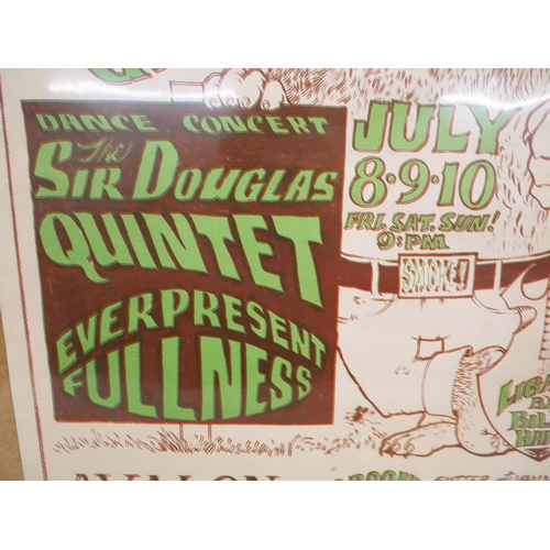 2163 - An Avalon Ballroom The Sir Douglas Quintet Psychedelic dance concert poster