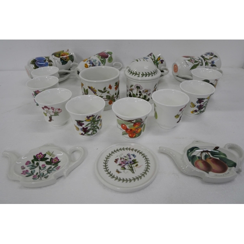 2177 - A large collection of Portmeirion kitchenware comprising sets of tea cups and saucers, coffee cups, ... 