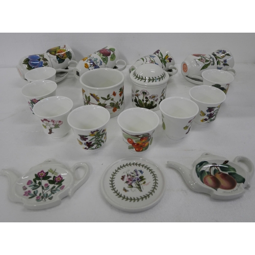 2177 - A large collection of Portmeirion kitchenware comprising sets of tea cups and saucers, coffee cups, ... 